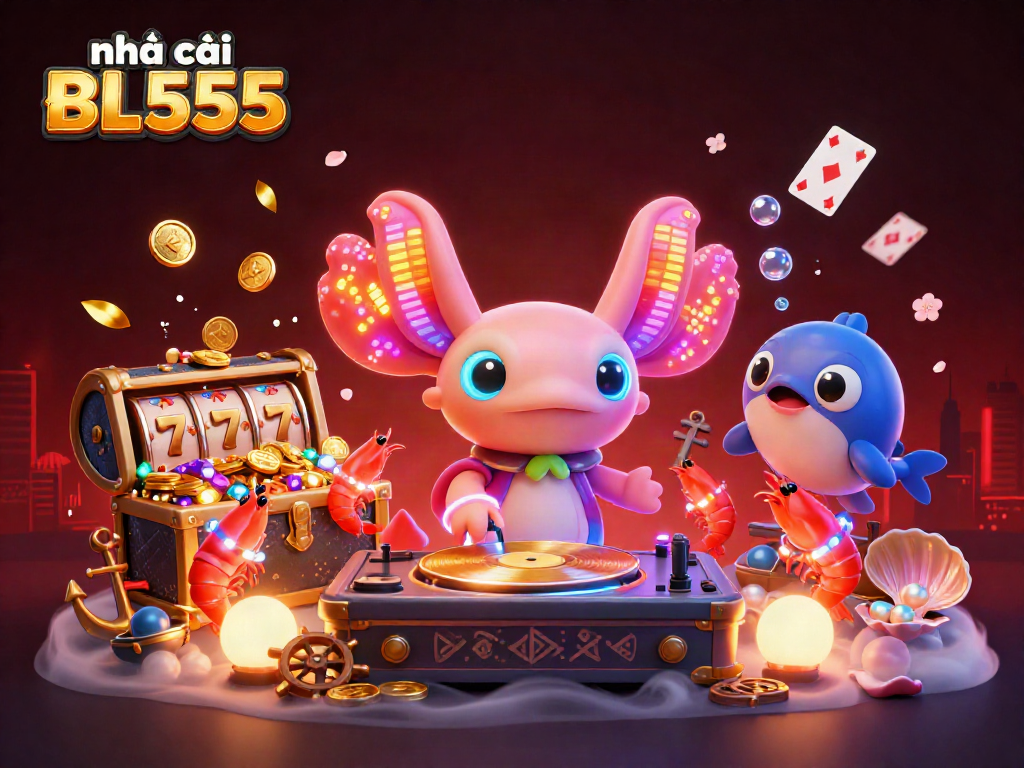 Spin to win with nhà cái BL555 in a vibrant underwater casino illustration.