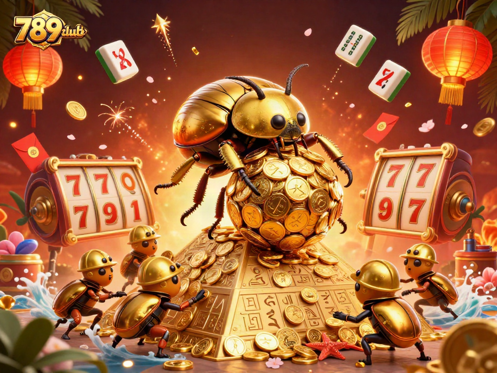 Experience thrilling gameplay with 789clubb's vibrant casino elements, featuring animated coins and games.