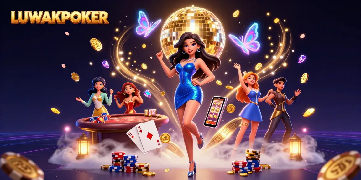 Experience thrill with LUWAKPOKER showcasing vibrant 3D casino action and stunning visual elements.