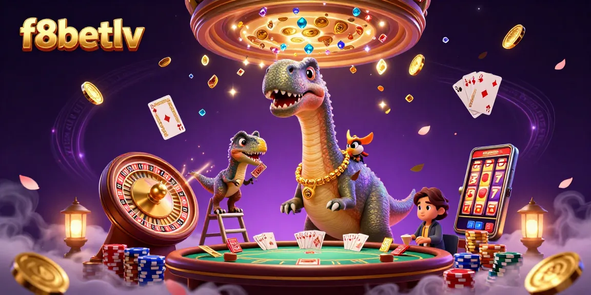 Win big at f8betlv with thrilling casino games in a vibrant 3D scene featuring dynamic characters and elements.