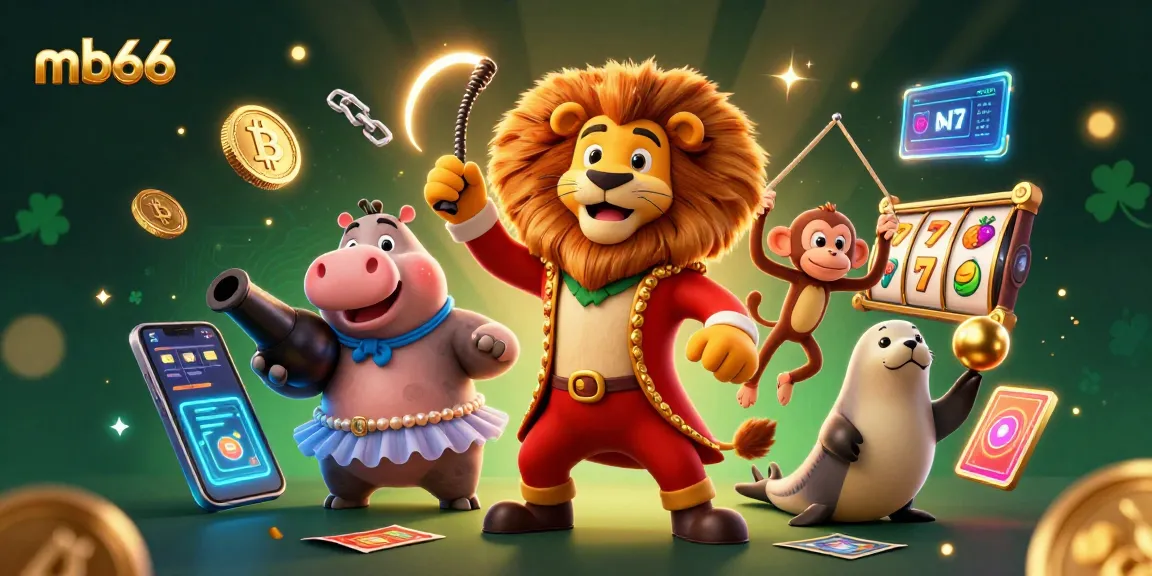 Experience the excitement at mb66 with thrilling slot games and dynamic action figures in a festive 3D scene.