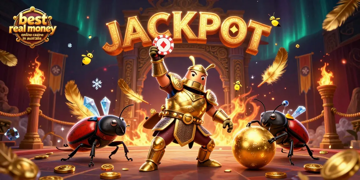 Experience the excitement of the best real money online casino in Australia with cartoon heroes celebrating a jackpot!