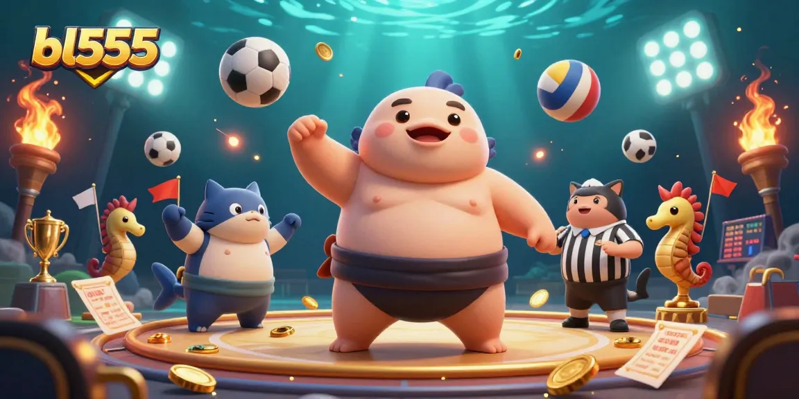 Experience the excitement of bl555 with a dynamic underwater casino scene featuring unique characters and vibrant game elements.