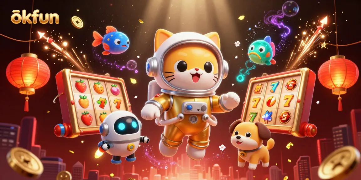 Engage in action with okfun's slots featuring vibrant 3D space elements for immersive gaming adventures.