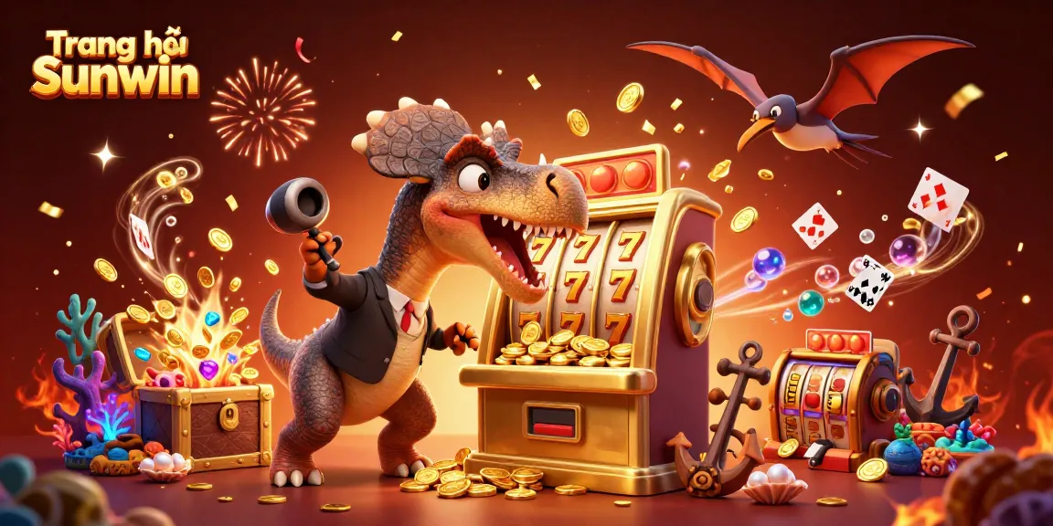 Experience the excitement of Trang chủ Sunwin as a pachycephalosaurus wins jackpots amidst colorful casino elements.