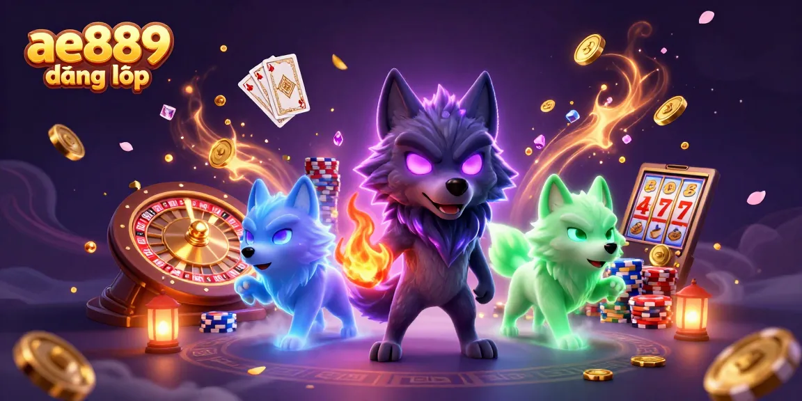 Experience the thrill of gaming with ae889 đăng nhập, showcasing vibrant 3D casino elements and dynamic characters.
