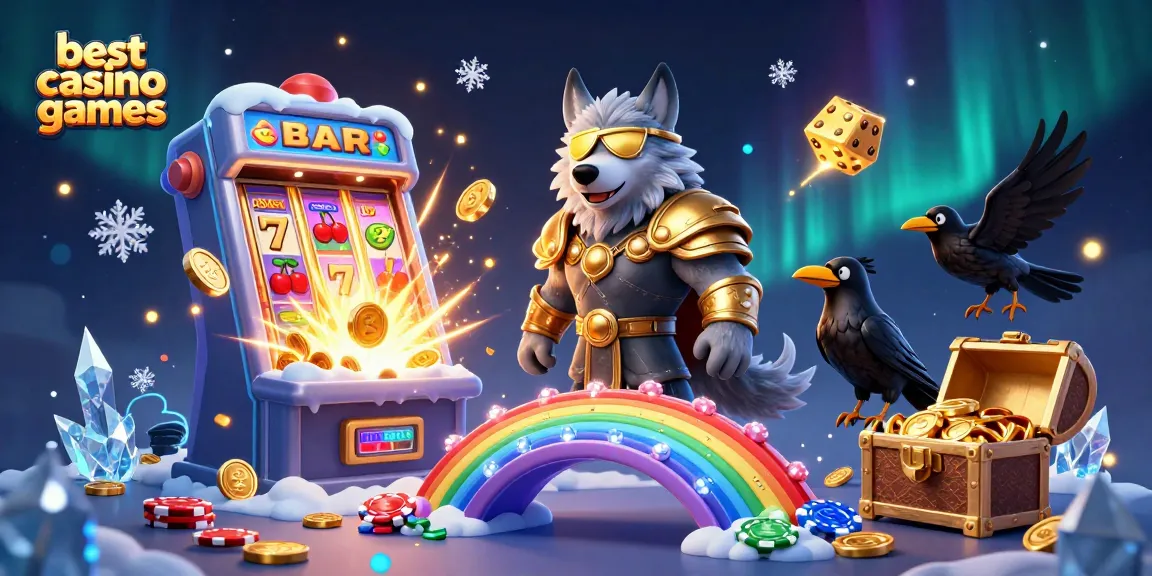 Experience best casino games with Odin and ravens in a vibrant casino scene filled with jackpots.